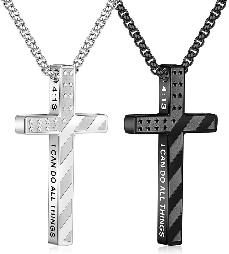MOOHAM Cross Necklace Men Boy
